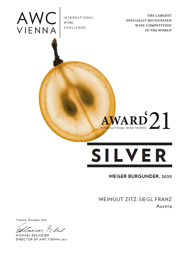 Urkunde Silber Weisser Burgunder 2020