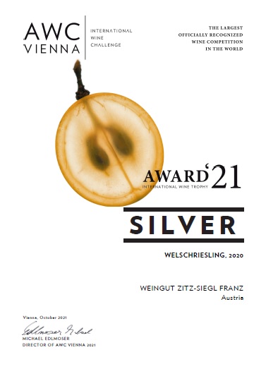Urkunde Silber Welschriesling 2020